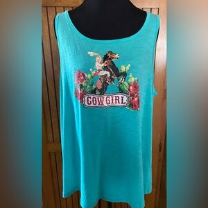 Ariat Blue Cowgirl Tank Top Relaxed Fit
